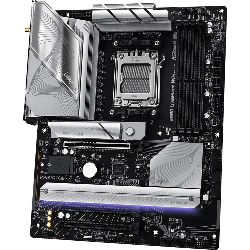 Материнська плата ASROCK sAM5 AMD B850 4xDDR5 HDMI/DP 3xM .2 2.5GbE LAN ATX B850 LIVEMIXER WIFI UA