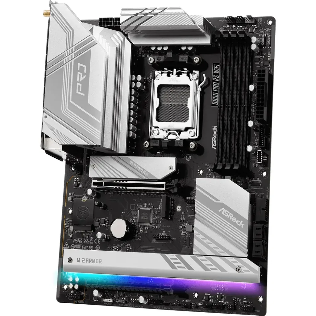 Материнська плата ASROCK sAM5 AMD B850 4xDDR5 HDMI/USB3.2 4xM.2 2.5GbE LAN ATX B850 PRO RS WIFI UA