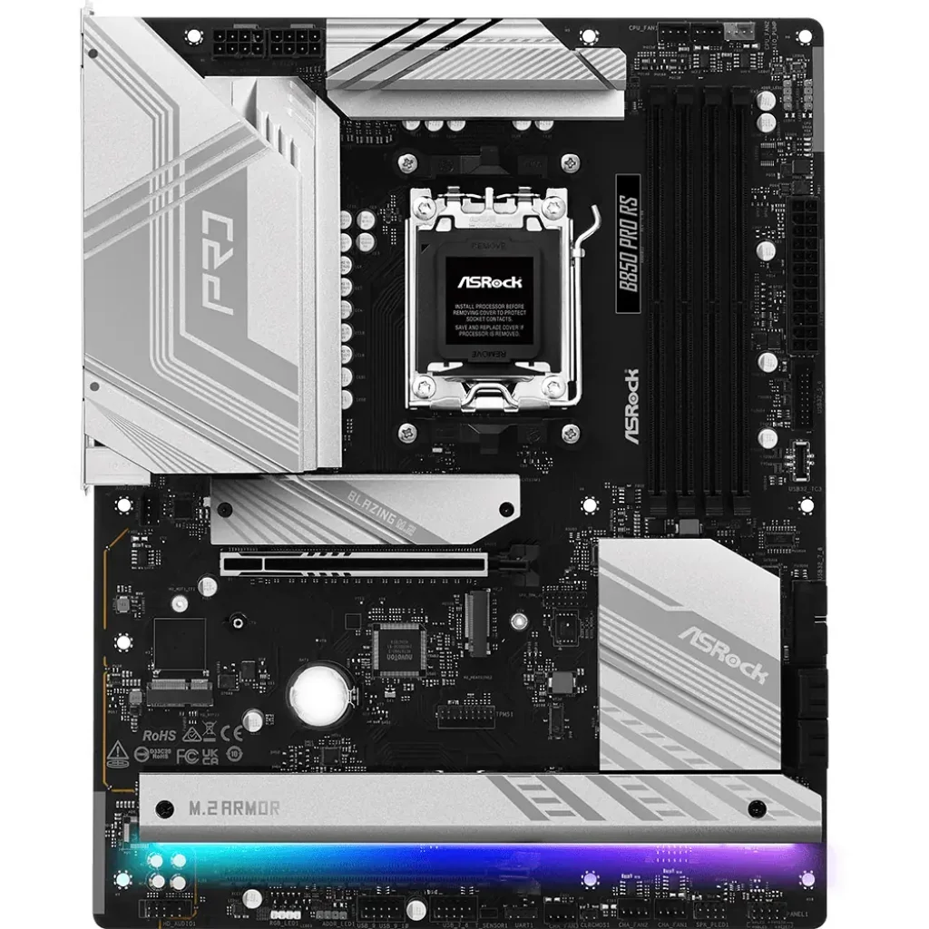 Материнська плата ASROCK sAM5 AMD B850 4xDDR5 HDMI/USB3.2 4xM.2 2.5GbE LAN ATX B850 PRO RS UA