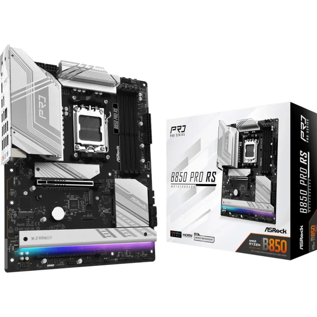 Материнська плата ASROCK sAM5 AMD B850 4xDDR5 HDMI/USB3.2 4xM.2 2.5GbE LAN ATX B850 PRO RS UA