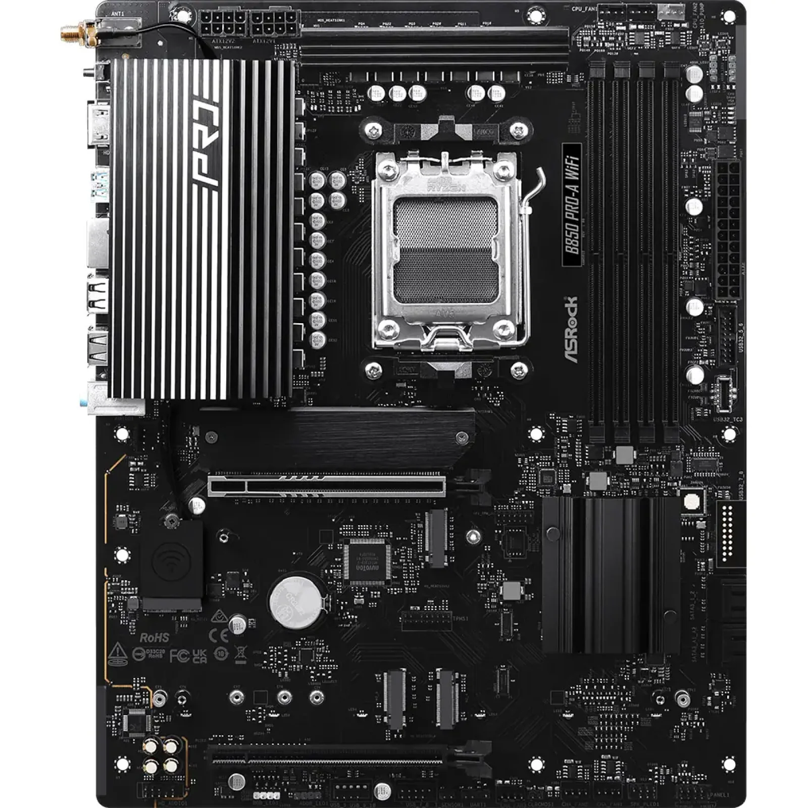 Материнская плата ASROCK sAM5 AMD B850 4xDDR5 HDMI/USB3.2 4xM.2 2.5GbE LAN ATX B850 PRO-A WIFI UA