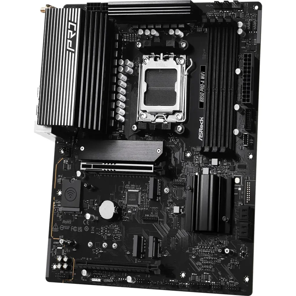 Материнська плата ASROCK sAM5 AMD B850 4xDDR5 HDMI/USB3.2 4xM.2 2.5GbE LAN ATX B850 PRO-A WIFI UA