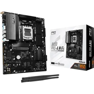 Материнська плата ASROCK sAM5 AMD B850 4xDDR5 HDMI/USB3.2 4xM.2 2.5GbE LAN ATX B850 PRO-A WIFI UA