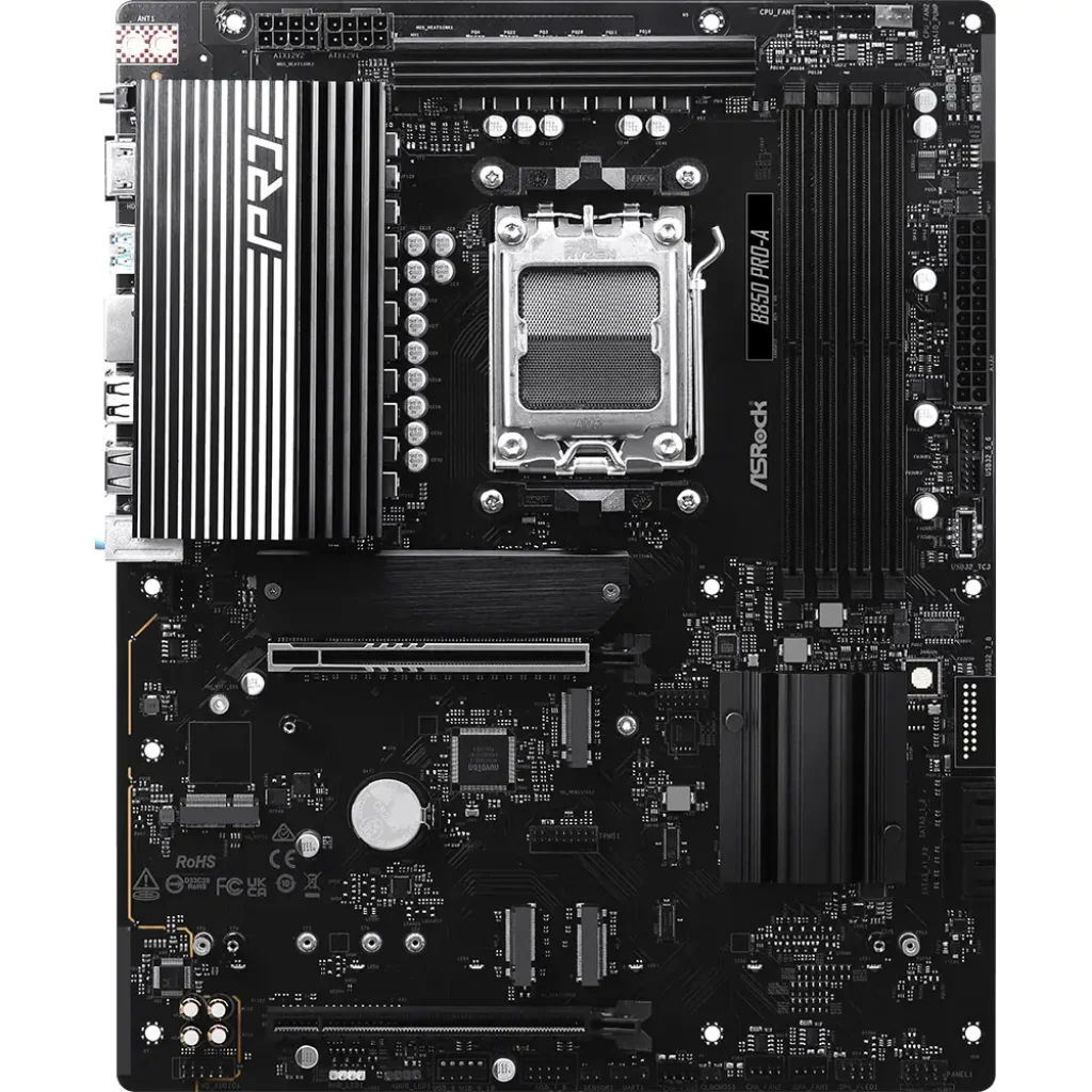 Материнськая плата ASROCK sAM5 AMD B850 4xDDR5 HDMI/USB3.2 4xM.2 2.5GbE LAN ATX B850 PRO-A UA