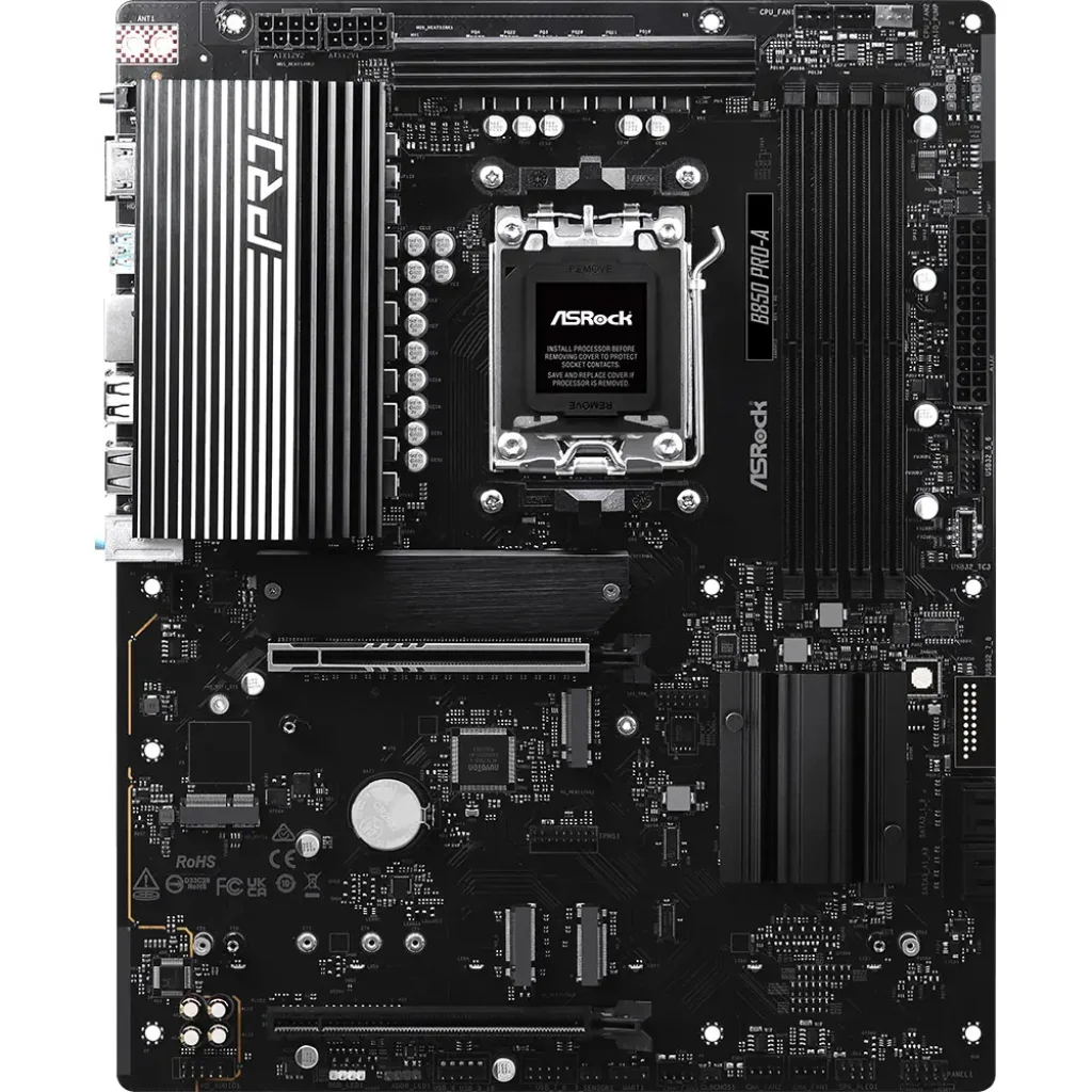 Материнськая плата ASROCK sAM5 AMD B850 4xDDR5 HDMI/USB3.2 4xM.2 2.5GbE LAN ATX B850 PRO-A UA