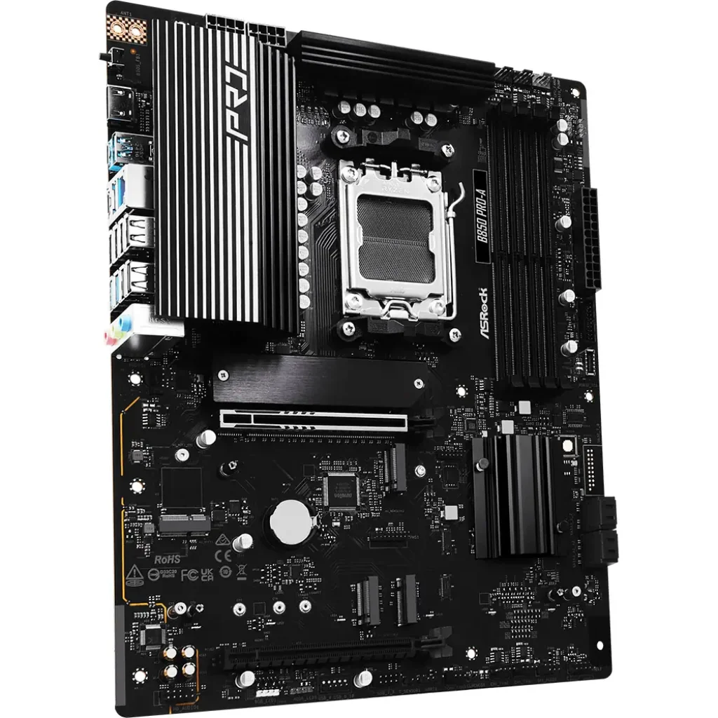 Материнськая плата ASROCK sAM5 AMD B850 4xDDR5 HDMI/USB3.2 4xM.2 2.5GbE LAN ATX B850 PRO-A UA