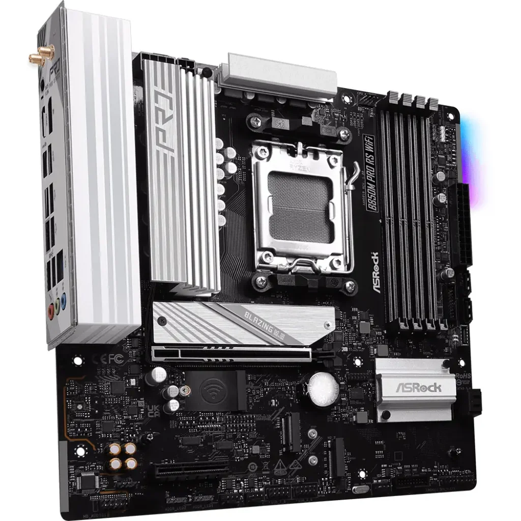 Материнська плата ASROCK sAM5 AMD B850 4xDDR5 HDMI/DP 3xM .2 2.5GbE LAN mATX B850M PRO RS WIFI UA