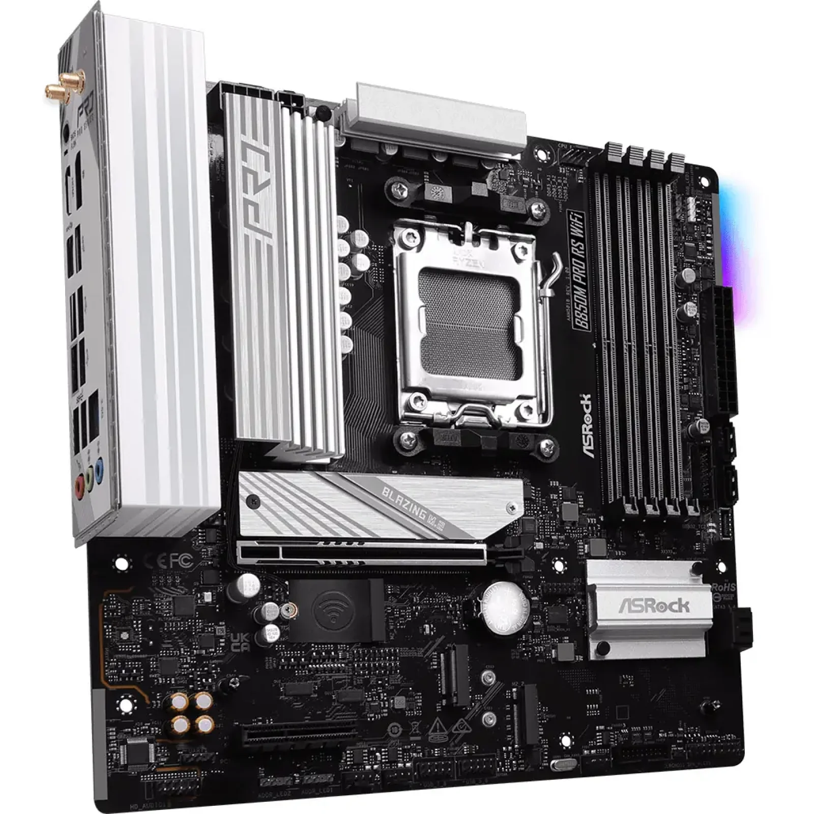Материнская плата ASROCK sAM5 AMD B850 4xDDR5 HDMI/DP 3xM .2 2.5GbE LAN mATX B850M PRO RS WIFI UA