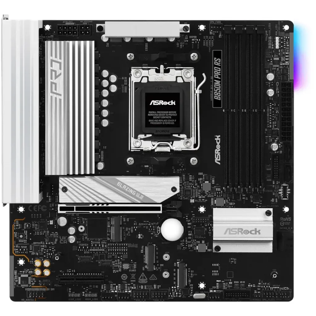 Материнська плата ASROCK sAM5 AMD B850 4xDDR5 HDMI/DP 3xM .2 2.5GbE LAN mATX B850M PRO RS UA