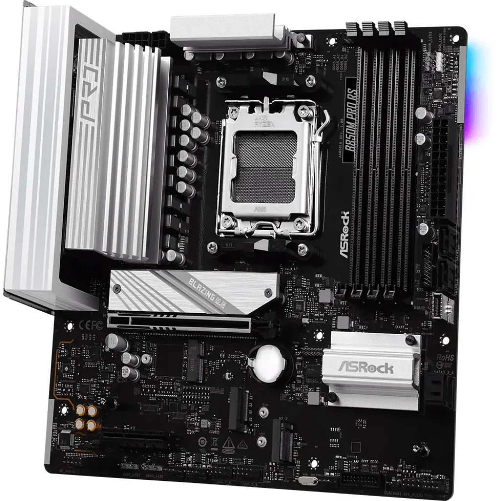 Материнська плата ASROCK sAM5 AMD B850 4xDDR5 HDMI/DP 3xM .2 2.5GbE LAN mATX B850M PRO RS UA