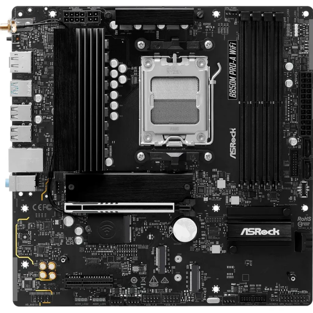 Материнська плата ASROCK sAM5 AMD B850 4xDDR5 HDMI/DP 3xM .2 2.5GbE LAN mATX B850M PRO-A WIFI UA
