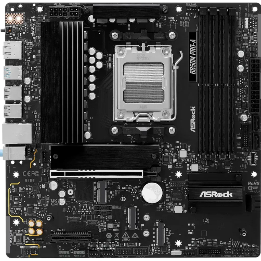 Материнська плата ASROCK sAM5 AMD B850 4xDDR5 HDMI/DP 3xM .2 2.5GbE LAN mATX B850M PRO-A UA