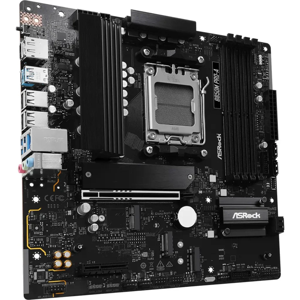 Материнська плата ASROCK sAM5 AMD B850 4xDDR5 HDMI/DP 3xM .2 2.5GbE LAN mATX B850M PRO-A UA