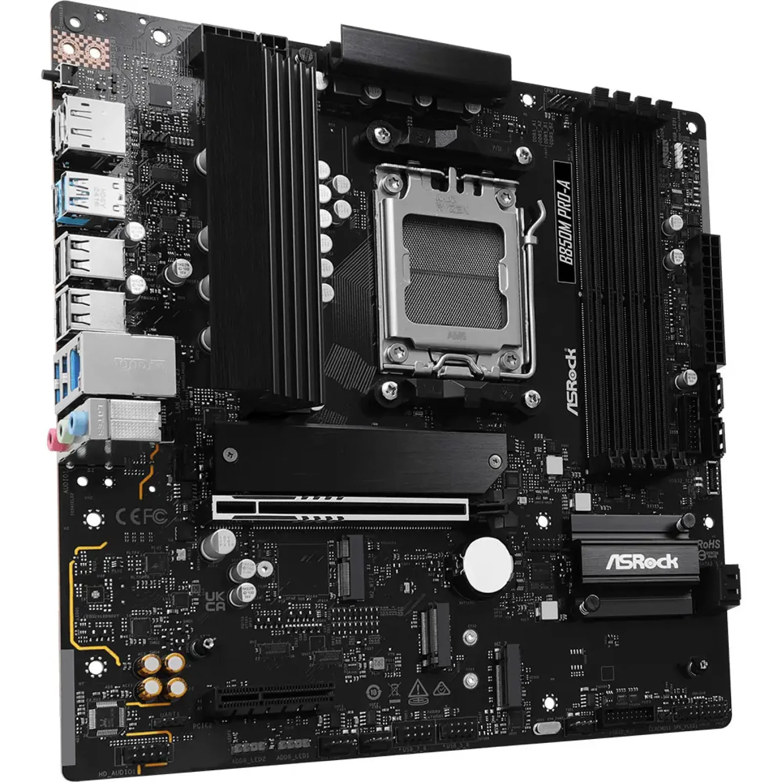 Материнская плата ASROCK sAM5 AMD B850 4xDDR5 HDMI/DP 3xM .2 2.5GbE LAN mATX B850M PRO-A UA