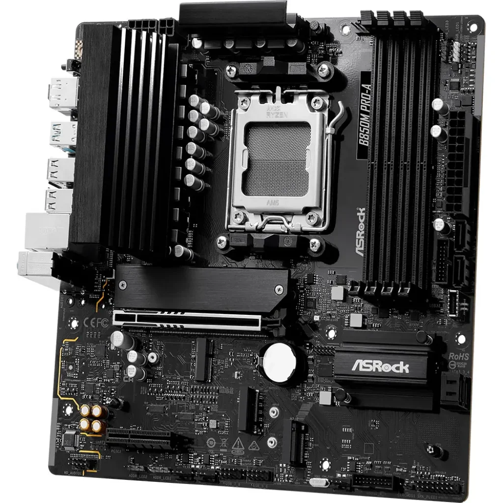 Материнська плата ASROCK sAM5 AMD B850 4xDDR5 HDMI/DP 3xM .2 2.5GbE LAN mATX B850M PRO-A UA