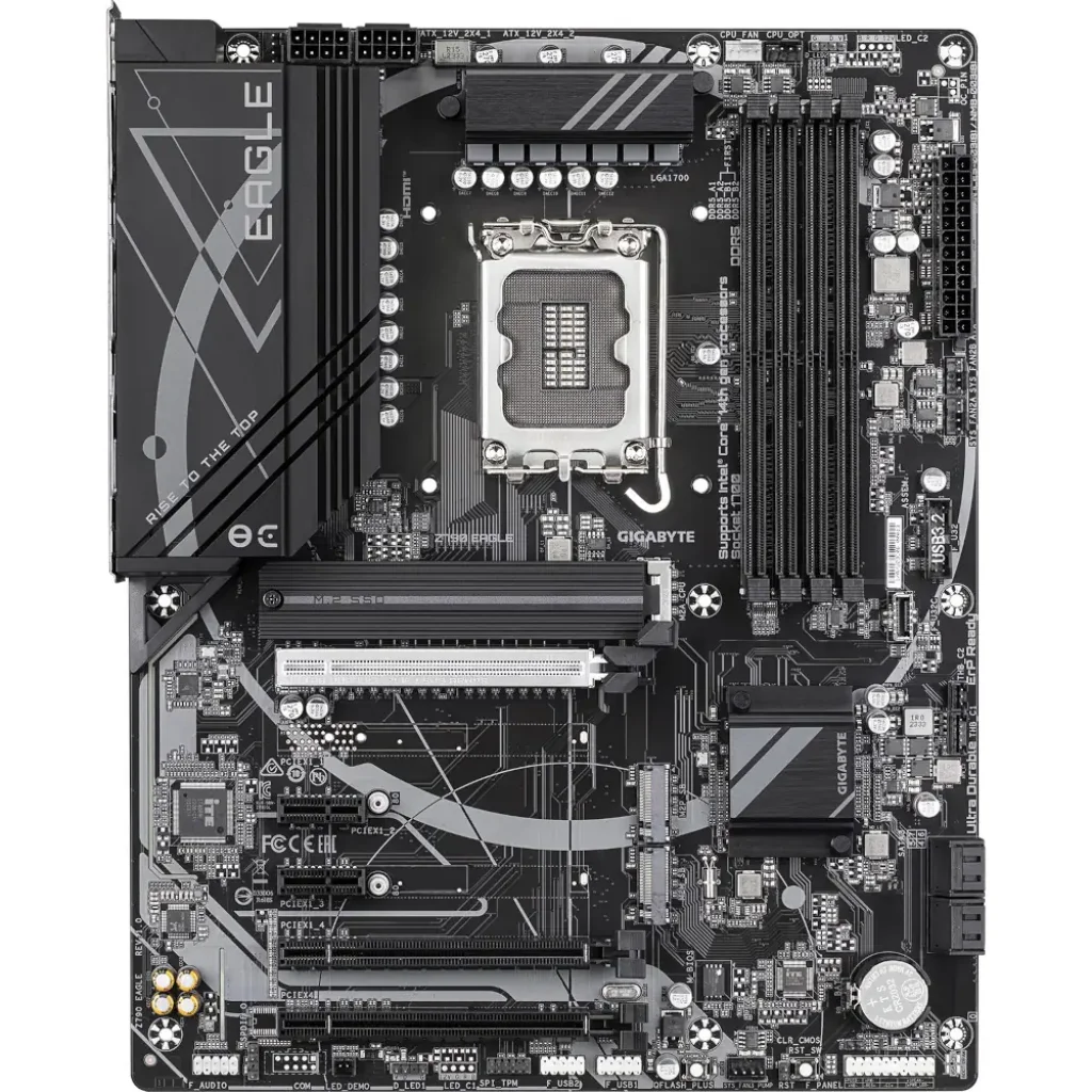 Материнська плата Gigabyte s1700 Intel Z790 DP/HDMI 4xDDR5 3xM.2 2.5GbE LAN ATX Z790 EAGLE UA