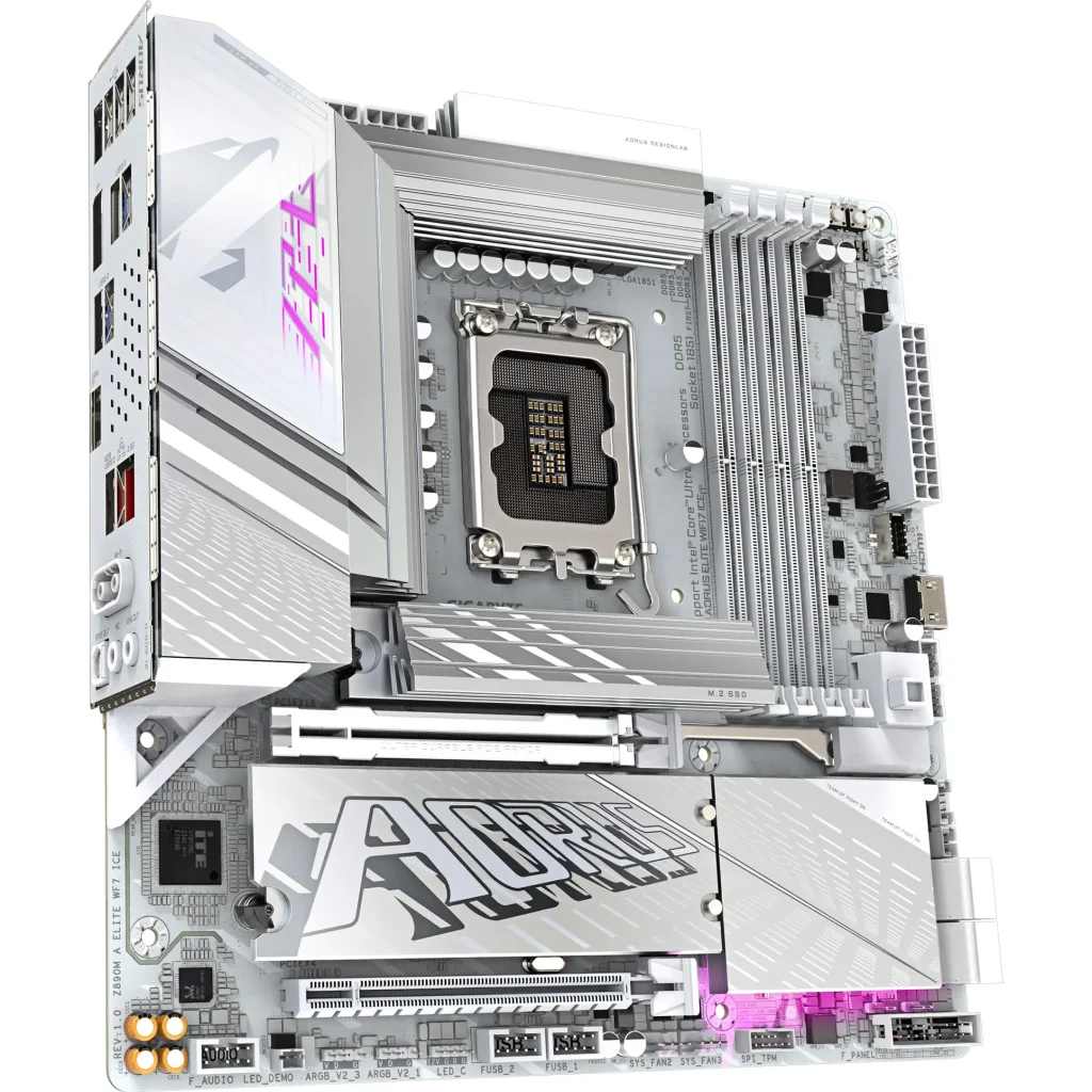 Материнська плата Gigabyte s1851 Intel Z890 HDMI/DP/DP(USB4 -C) 3xM.2 2.5GbE LAN mATX Z890M AORUS ELITE WIFI7 ICE UA
