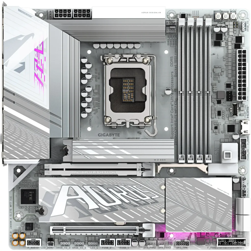 Материнська плата Gigabyte s1851 Intel Z890 HDMI/DP/DP(USB4 -C) 3xM.2 2.5GbE LAN mATX Z890M AORUS ELITE WIFI7 ICE UA