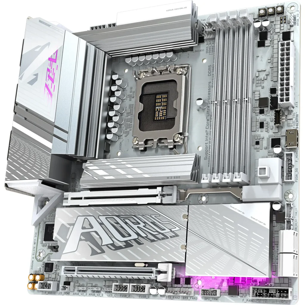 Материнська плата Gigabyte s1851 Intel Z890 HDMI/DP/DP(USB4 -C) 3xM.2 2.5GbE LAN mATX Z890M AORUS ELITE WIFI7 ICE UA