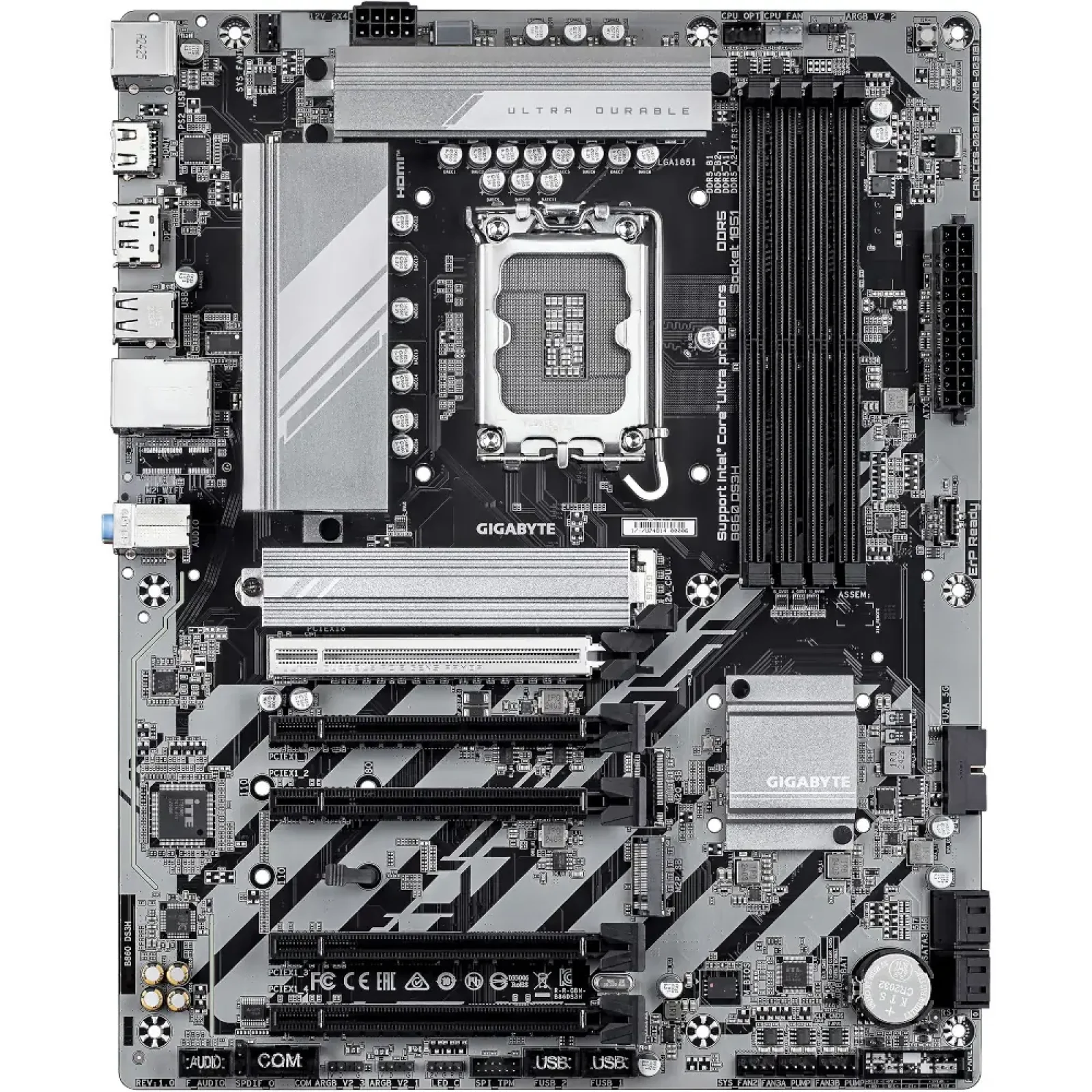 Материнська плата Gigabyte s1851 Intel B860 DP/HDMI 4xDDR5 2xM.2 2.5GbE LAN mATX B860 DS3H UA
