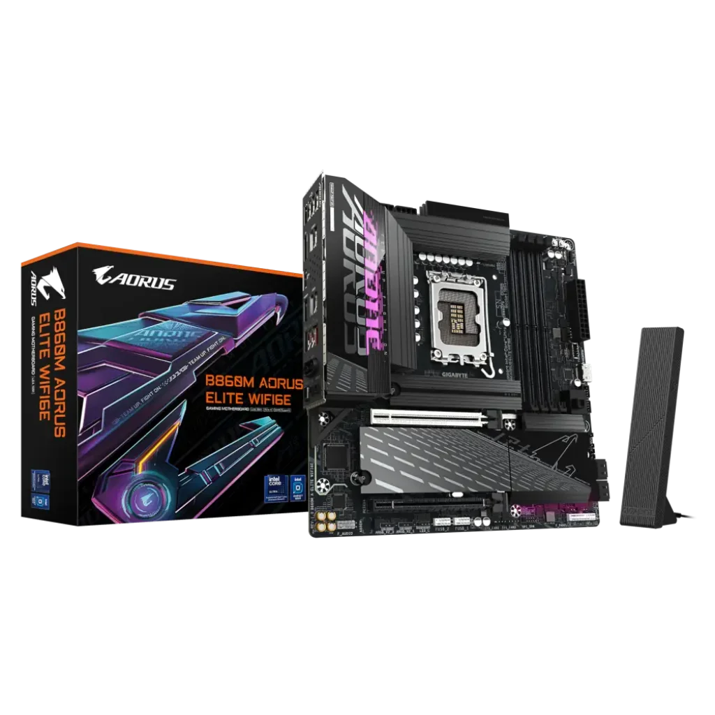 Материнська плата Gigabyte s1851 Intel B860 DP/2хHDMI/USB4- C 3xM.2 2.5GbE LAN mATX B860M AORUS ELITE WIFI6E UA