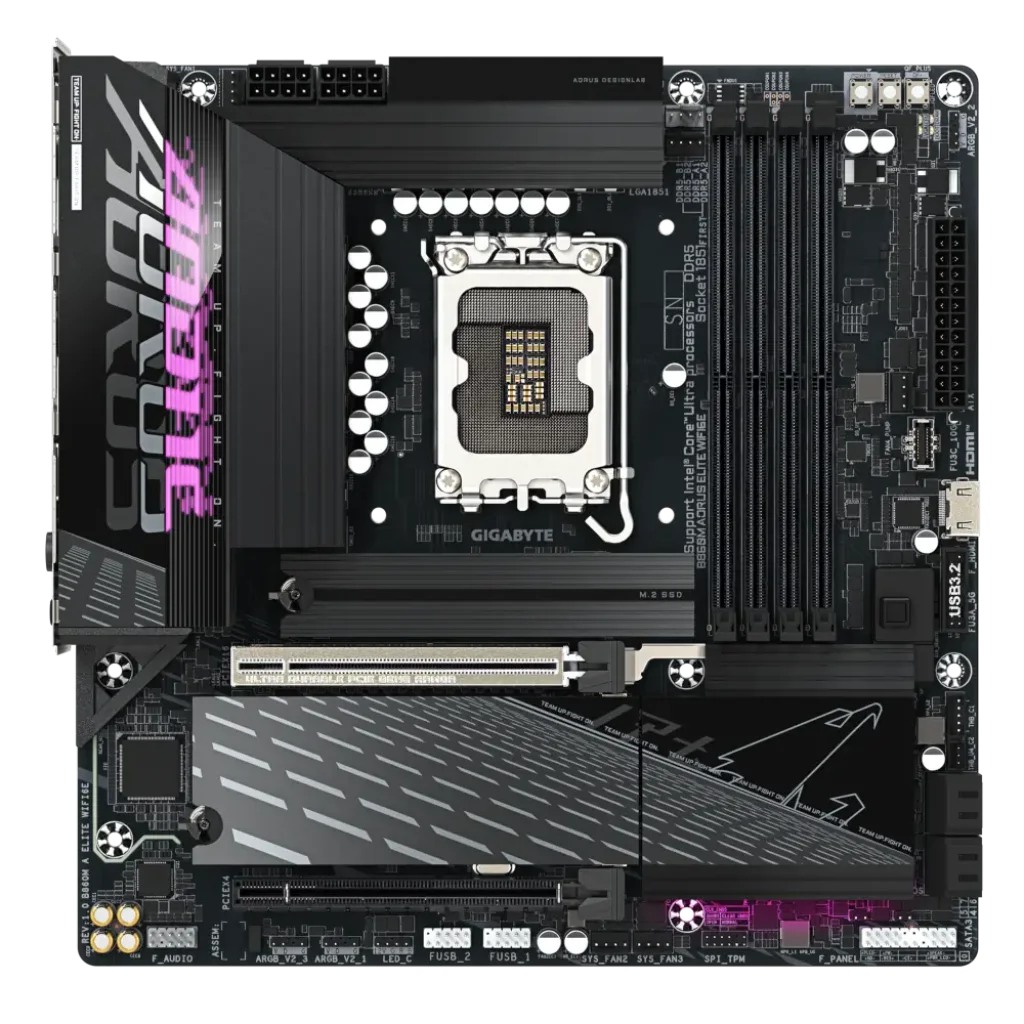 Материнська плата Gigabyte s1851 Intel B860 DP/2хHDMI/USB4- C 3xM.2 2.5GbE LAN mATX B860M AORUS ELITE WIFI6E UA