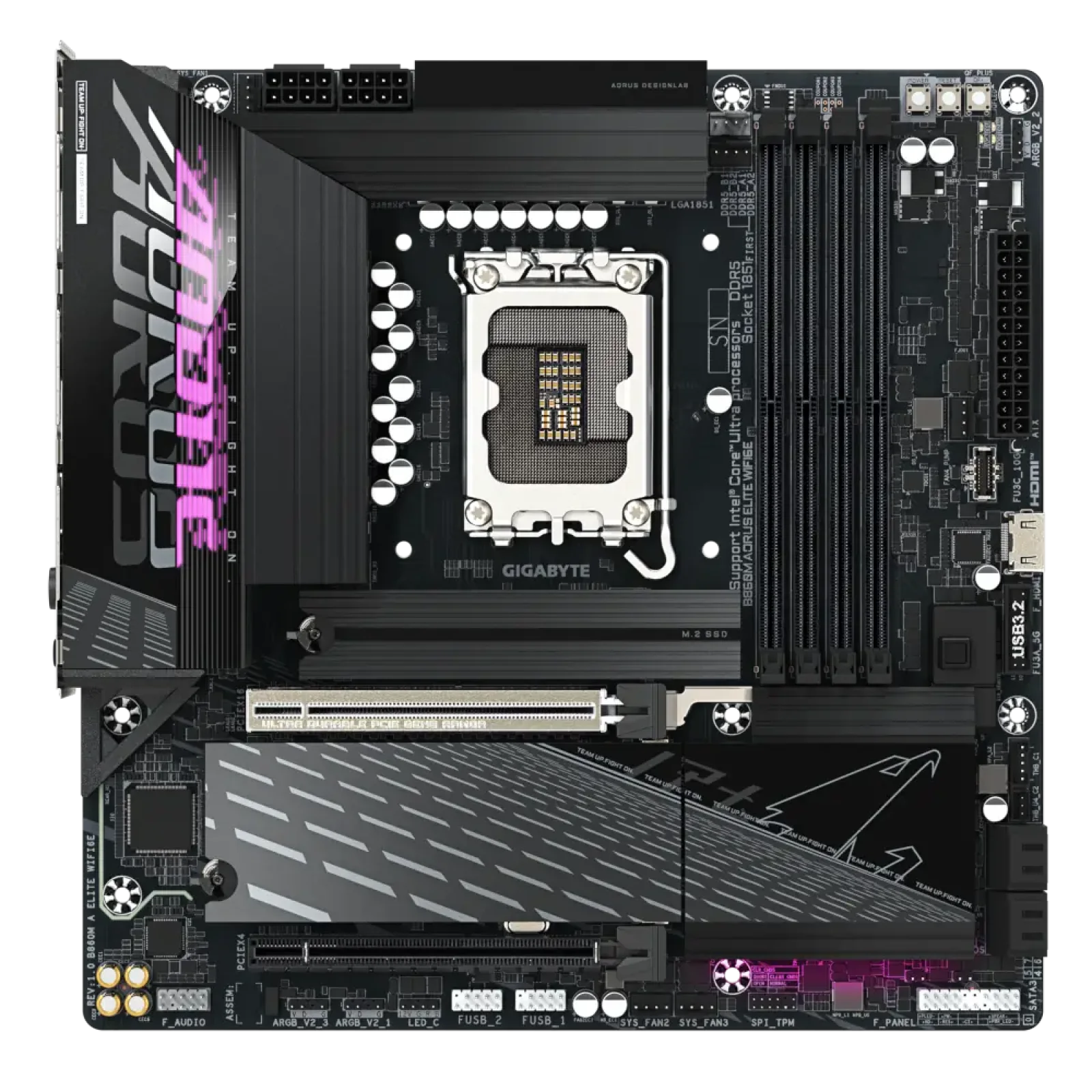 Материнская плата Gigabyte s1851 Intel B860 DP/2хHDMI/USB4- C 3xM.2 2.5GbE LAN mATX B860M AORUS ELITE WIFI6E UA
