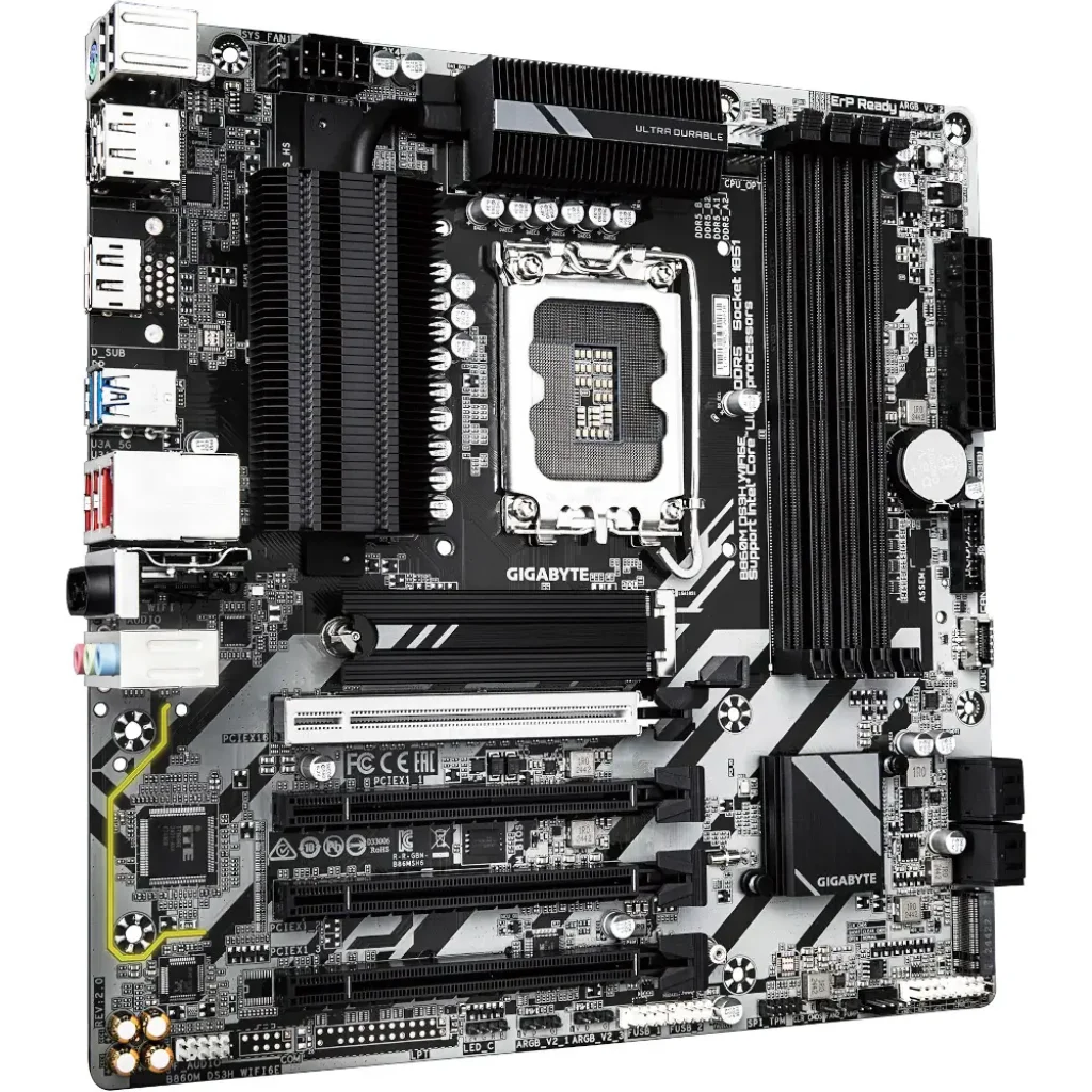 Материнська плата GIGABYTE s1851 Intel B860 2xDP/HDMI 2xM. 2 2.5GbE LAN mATX B860M DS3H WIFI6E UA