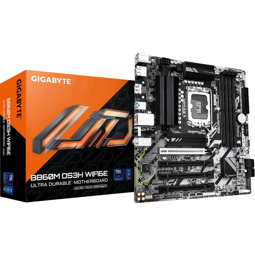 Материнська плата GIGABYTE s1851 Intel B860 2xDP/HDMI 2xM. 2 2.5GbE LAN mATX B860M DS3H WIFI6E UA