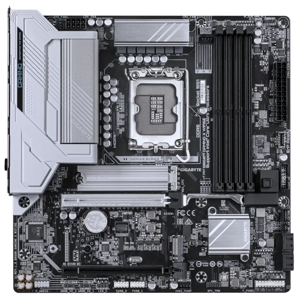 Материнська плата GIGABYTE s1851 Intel B860 DP/HDMI/USB4-C 2xM.2 2.5GbE LAN mATX B860M GAMING X WIFI6E UA