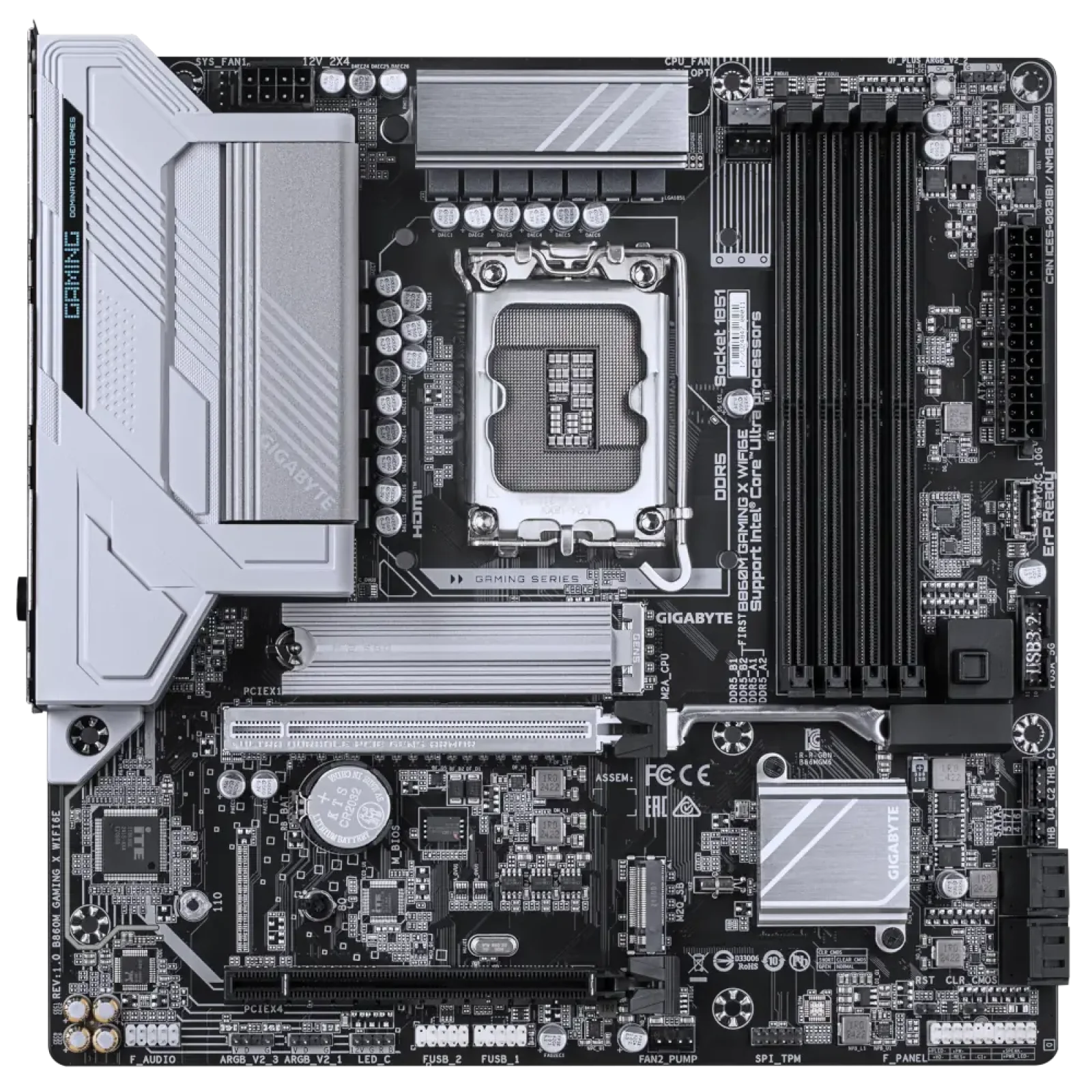Материнская плата GIGABYTE s1851 Intel B860 DP/HDMI/USB4-C 2xM.2 2.5GbE LAN mATX B860M GAMING X WIFI6E UA