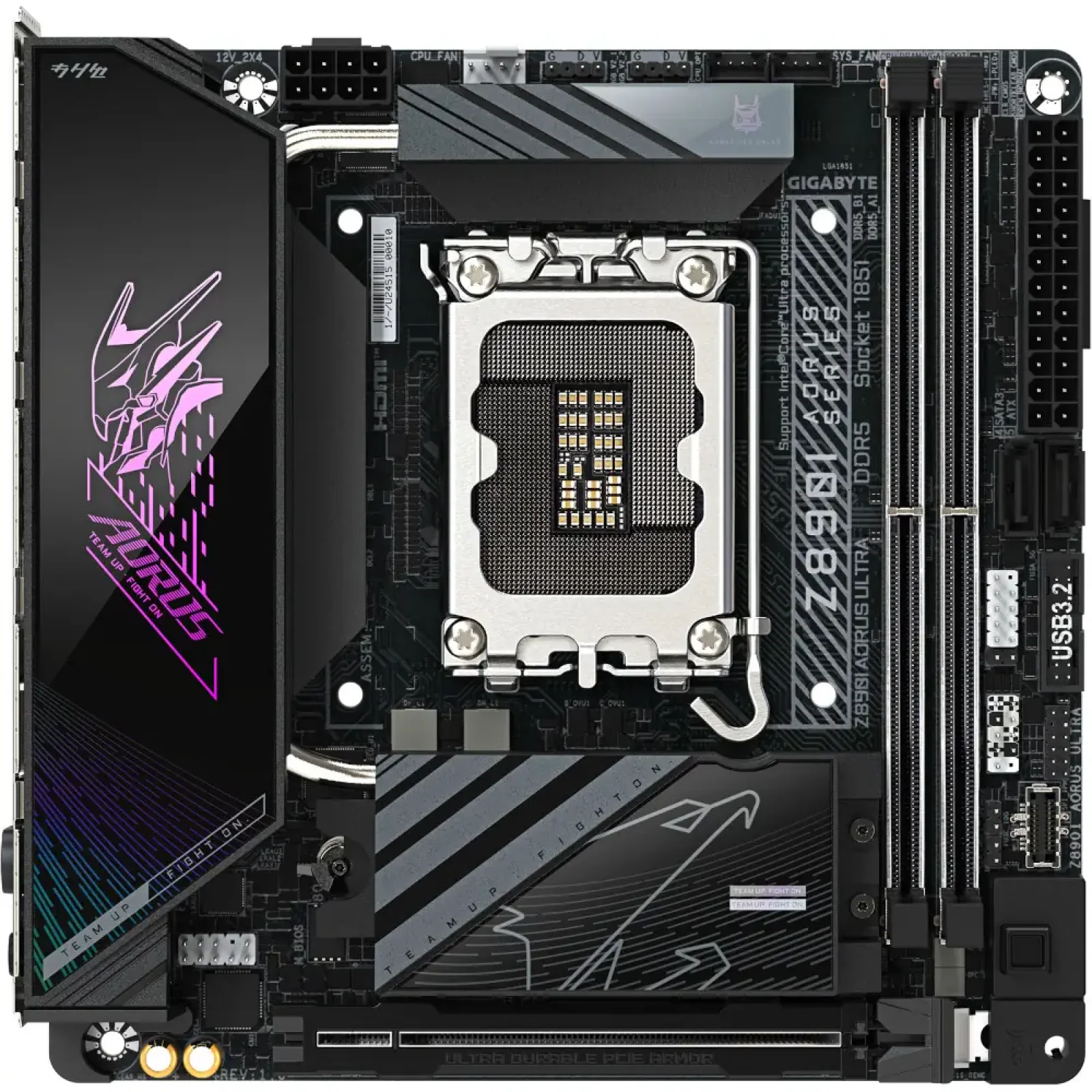 Материнская плата Gigabyte s1851 Intel Z890 HDMI/DP/TB4(USB 4-C) 2xM.2 2.5GbE LAN mini-ITX Z890I AORUS ULTRA UA
