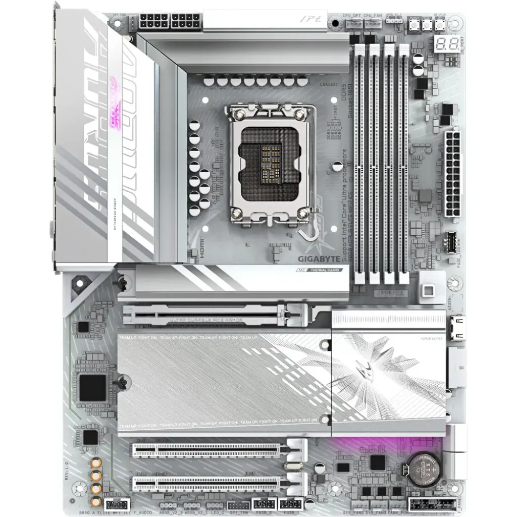 Материнська плата GIGABYTE s1851 Intel B860 DP/2xHDMI/USB4- С 3xM.2 2.5GbE LAN ATX B860 AORUS ELITE WIFI7 ICE UA