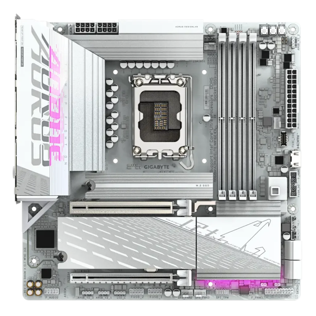 Материнська плата Gigabyte s1851 Intel B860 DP/2xHDMI/USB4- С 3xM.2 2.5GbE LAN mATX B860M AORUS ELITE WIFI6E ICE UA
