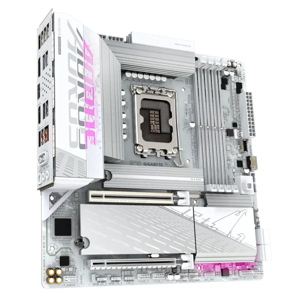 Материнська плата Gigabyte s1851 Intel B860 DP/2xHDMI/USB4- С 3xM.2 2.5GbE LAN mATX B860M AORUS ELITE WIFI6E ICE UA