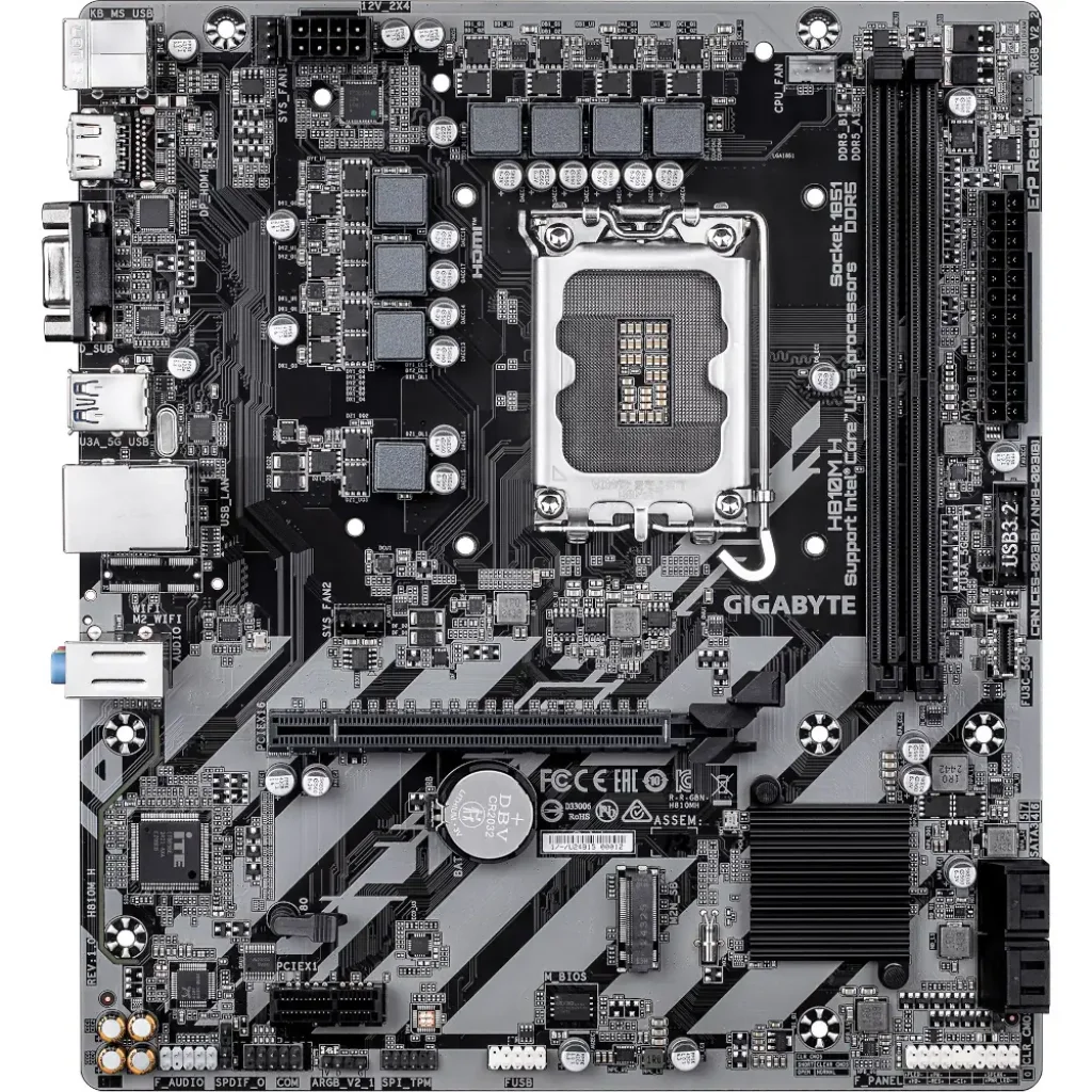 Материнська плата Gigabyte s1851 Intel H810 HDMI/VGA 1xM.2 GbE LAN mATX H810M H UA