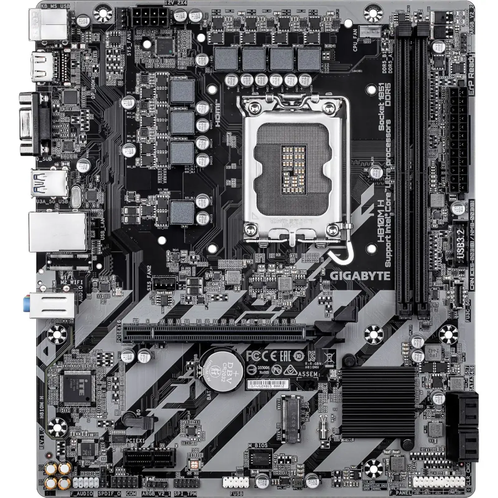 Материнская плата Gigabyte s1851 Intel H810 HDMI/VGA 1xM.2 GbE LAN mATX H810M H UA