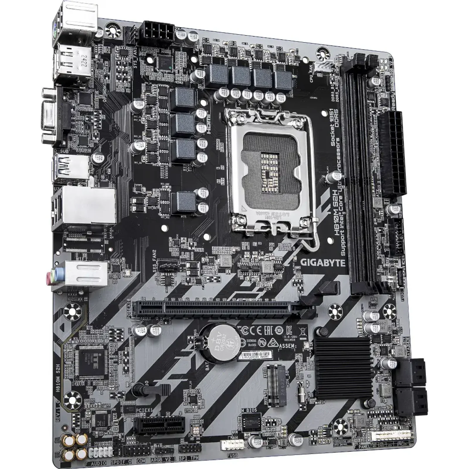 Материнська плата Gigabyte s1851 Intel H810 DP/HDMI/VGA 1x M.2 GbE LAN mATX H810M S2H UA