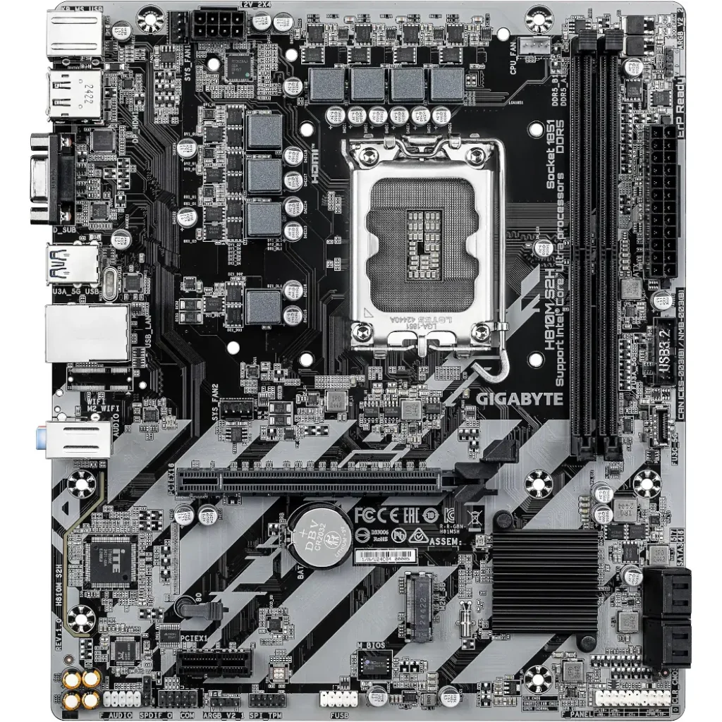 Материнська плата Gigabyte s1851 Intel H810 DP/HDMI/VGA 1x M.2 GbE LAN mATX H810M S2H UA
