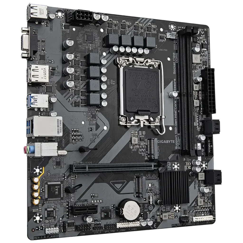 Материнська плата GIGABYTE s1700 Intel B760 HDMI/DP/VGA 2xD DR5 2xM.2 GbE LAN mATX B760M E UA