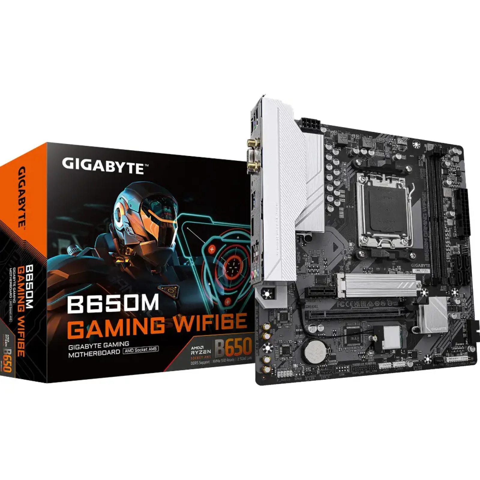Материнская плата GIGABYTE sAM5 AMD B650 HDMI/VGA 1xM.2 2 .5GbE LAN mATX B650M GAMING WIFI6E UA