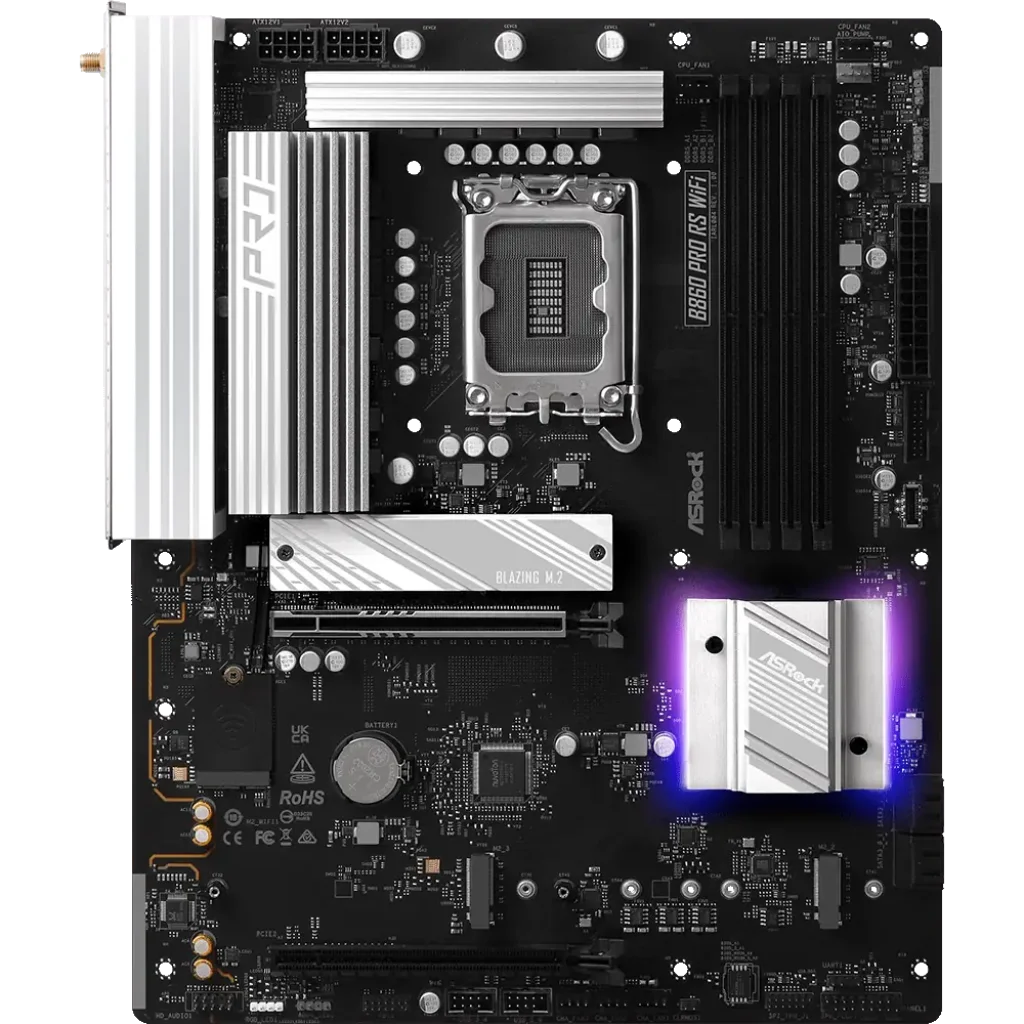 Материнська плата ASROCK s1851 Intel B860 4xDDR5 DP/HDMI 4xM.2 2.5GbE LAN ATX B860 PRO RS WIFI UA