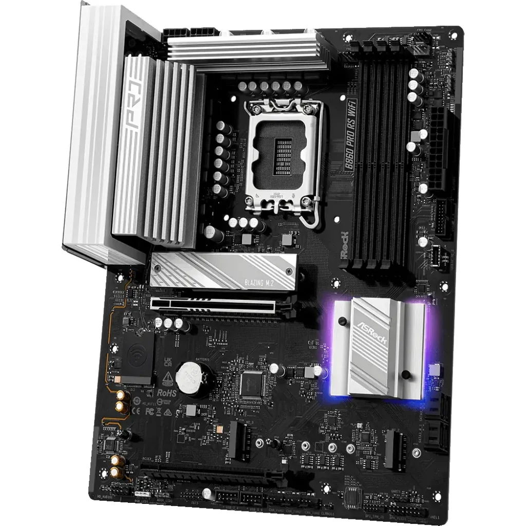 Материнська плата ASROCK s1851 Intel B860 4xDDR5 DP/HDMI 4xM.2 2.5GbE LAN ATX B860 PRO RS WIFI UA