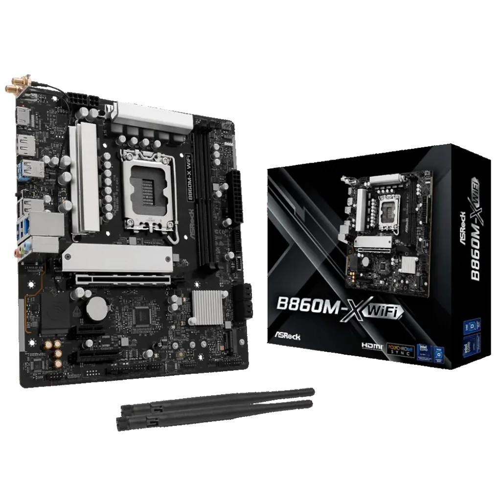 Материнська плата ASROCK s1851 Intel B860 2xDDR5 DP/HDMI 3xM.2 2.5GbE LAN mATX B860M-X WIFI UA