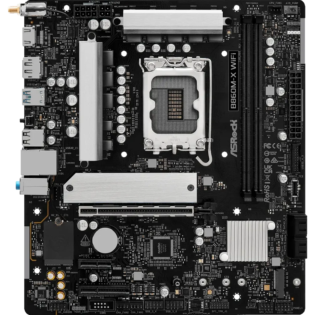 Материнська плата ASROCK s1851 Intel B860 2xDDR5 DP/HDMI 3xM.2 2.5GbE LAN mATX B860M-X WIFI UA