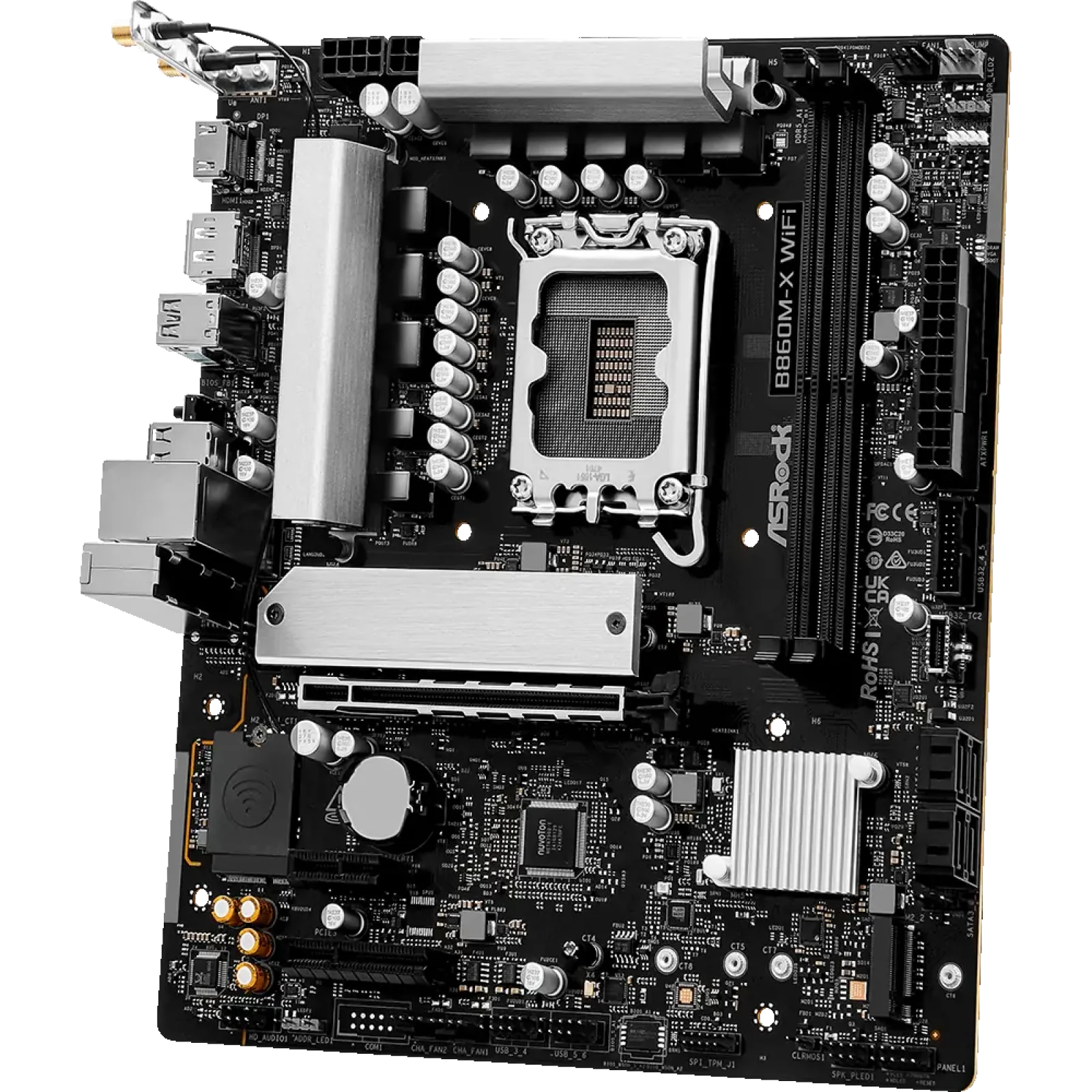Материнская плата ASROCK s1851 Intel B860 2xDDR5 DP/HDMI 3xM.2 2.5GbE LAN mATX B860M-X WIFI UA