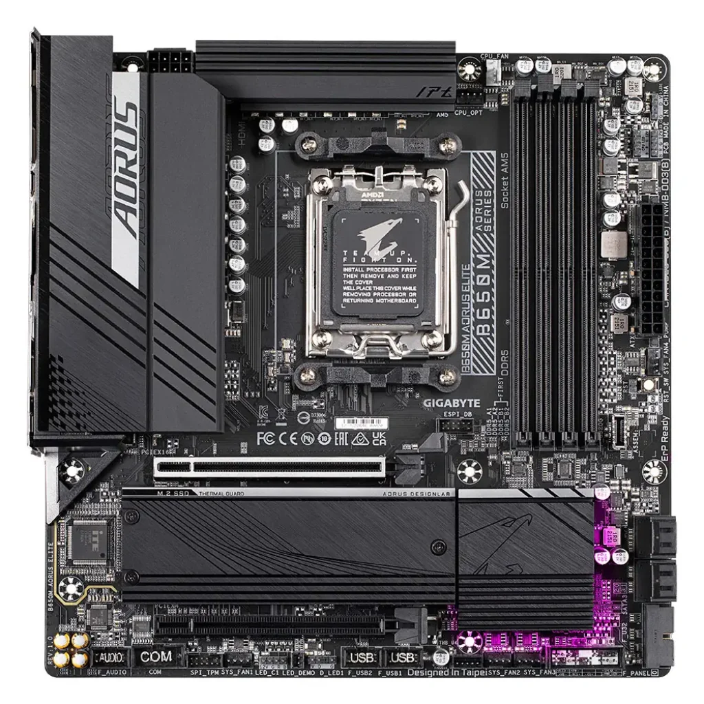 Материнська плата GIGABYTE sAM5 AMD B650 DP/HDMI 2xM.2 2.5G bE LAN mATX B650M AORUS ELITE UA