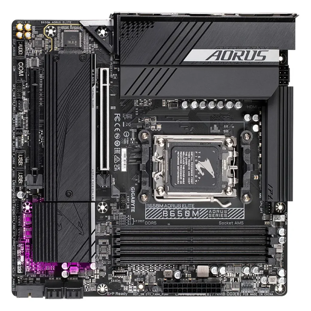 Материнська плата GIGABYTE sAM5 AMD B650 DP/HDMI 2xM.2 2.5G bE LAN mATX B650M AORUS ELITE UA
