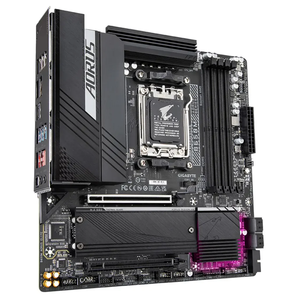 Материнська плата GIGABYTE sAM5 AMD B650 DP/HDMI 2xM.2 2.5G bE LAN mATX B650M AORUS ELITE UA