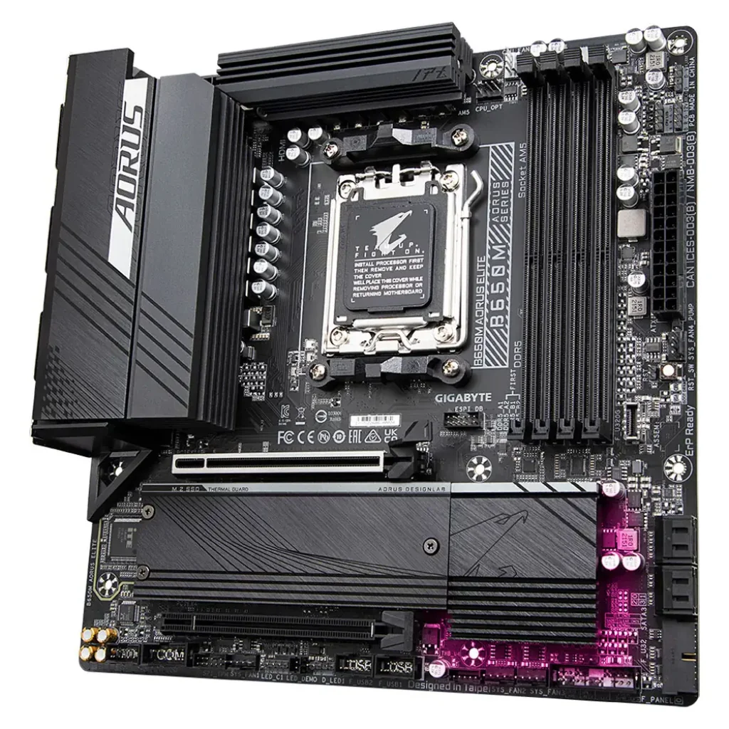 Материнська плата GIGABYTE sAM5 AMD B650 DP/HDMI 2xM.2 2.5G bE LAN mATX B650M AORUS ELITE UA